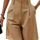 Women's Summer Thin High Waist Loose Straight Casual Cropped Pants