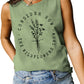 Consider How Flowers And Plants Letter Print Loose Vest