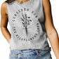 Consider How Flowers And Plants Letter Print Loose Vest