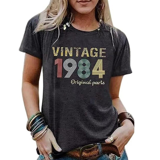 Vintage 1984 Women's Letter Print Party Top