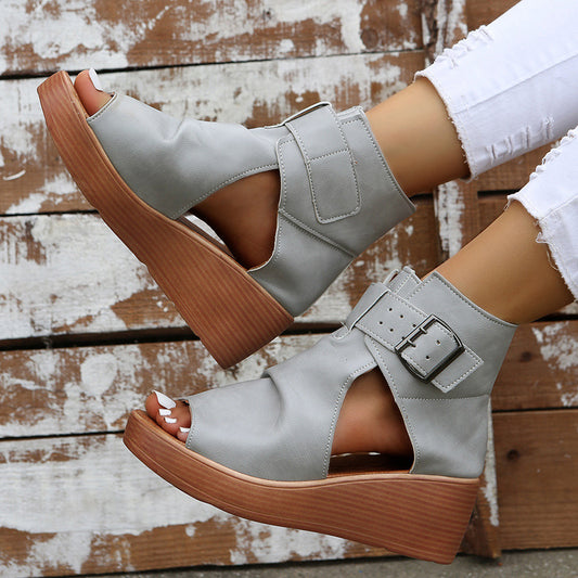 Women's Summer Fashion High-top Wedge Sandals