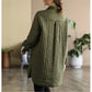 Korean Style Artistic Relaxed-fit Casual Quilted Shirt Coat