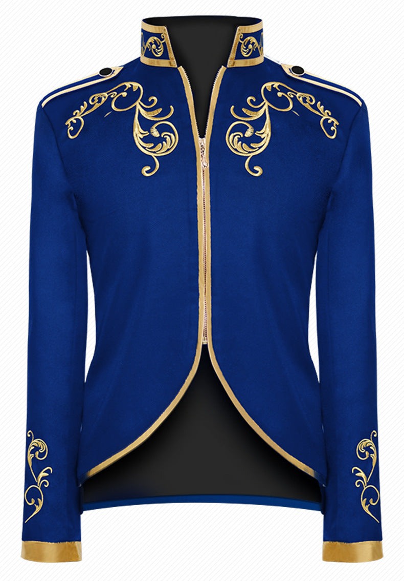 Halloween Men's Fashionable Jacket Court Prince Golden Embroidered Suit Sports Jacket