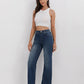 French Style All-matching Slim-fitting Mid-waist Wide Leg Jeans