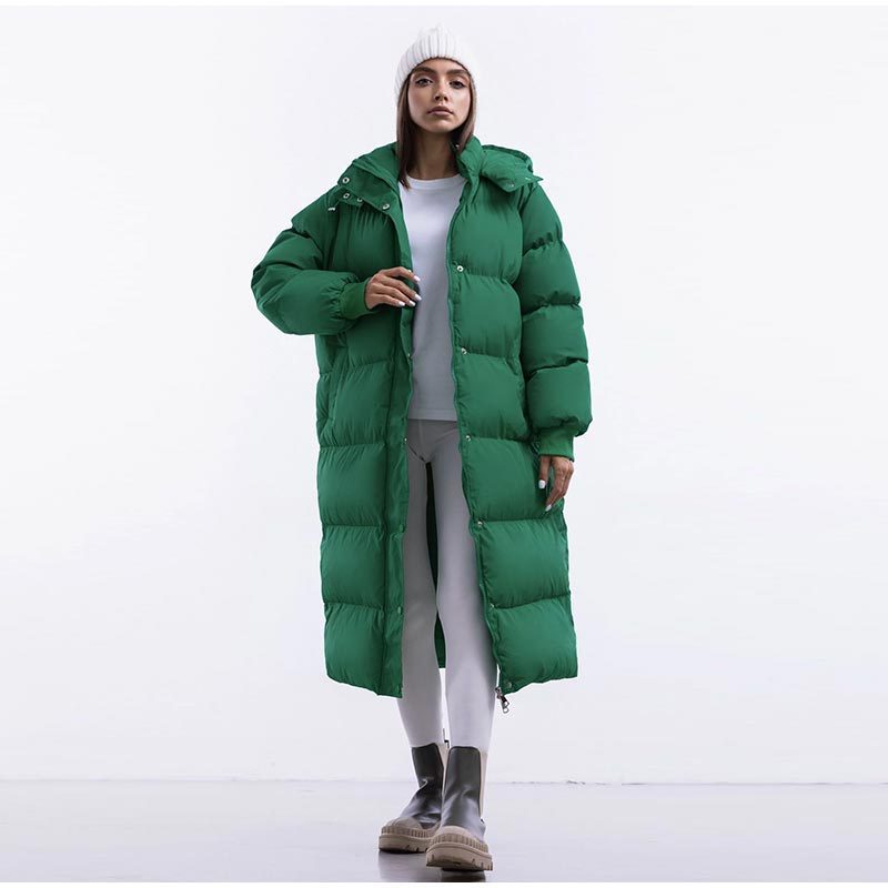 Veste en duvet de style coréen super longue pour femmes