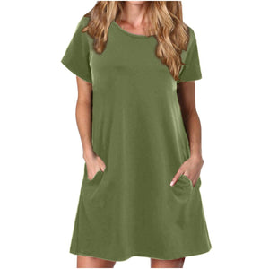 Summer Pullover Medium Style Dress Female