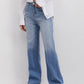 French Style All-matching Slim-fitting Mid-waist Wide Leg Jeans