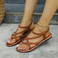 Casual Women's Flip-toe Woven Flat Beach Sandals