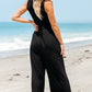 Summer  Casual Loose Slim Fit Wide Leg Trousers Women Sleeveless Vest Jumpsuit Women