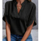 Summer Short-sleeved Chiffon Shirt New V-neck Shirt Women's Casual Versatile Clothing