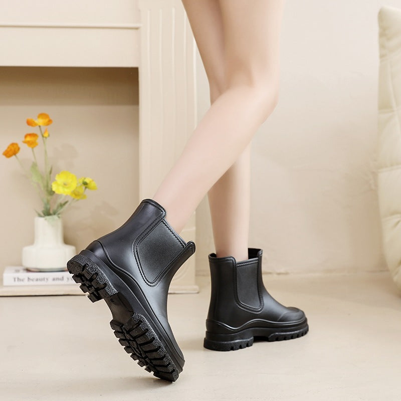 Cross-border Ladies Outdoor Work Rain Boots Lightweight Non-slip Rubber Shoes Kitchen Shoe Cover