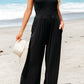 Summer  Casual Loose Slim Fit Wide Leg Trousers Women Sleeveless Vest Jumpsuit Women