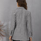 Autumn Women's Houndstooth Lapel Long Sleeve Coat