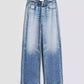 French Style All-matching Slim-fitting Mid-waist Wide Leg Jeans