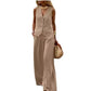 Casual Women's Solid Color Fashion Sets Of Vest Trousers Suit