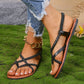 Casual Women's Flip-toe Woven Flat Beach Sandals