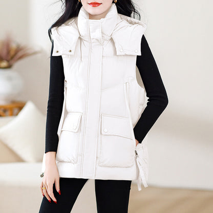 Loose Outer Wear Stand-up Collar Waistcoat Thick Coat