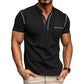 Summer Men's Color Matching Pocket T-shirt Top