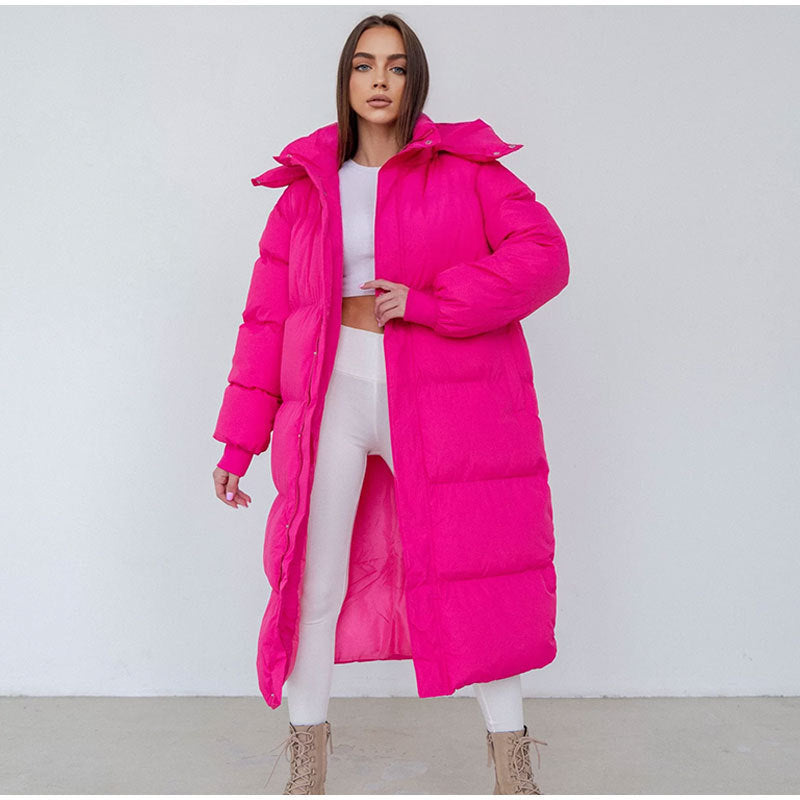 Veste en duvet de style coréen super longue pour femmes