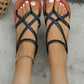 Casual Women's Flip-toe Woven Flat Beach Sandals