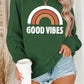 Rainbow Letter Plus Size Round Neck Sweater