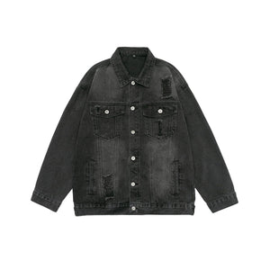 Ripped Workwear Denim Jacket American Washed Old