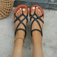 Casual Women's Flip-toe Woven Flat Beach Sandals